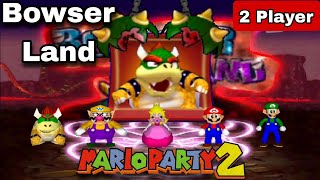 Mario Party 2 (2 Player) -BOWSER PARADE!?🔥 - Bowser Land - Wario & Peach - No Commentary Gameplay