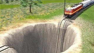 TRAIN GOING IN THE TUNNEL TRAIN ACCIDENT | TRAIN VS WHOLE  | TRAIN SIMULATOR | RAILWAY TRACK RAIL