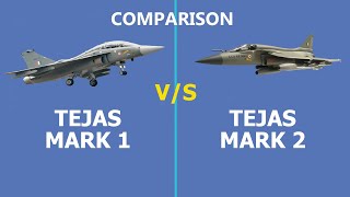 The comparison of Tejas MK1 and Mk2 fighter aircraft built by #HAL #India #fighterjet