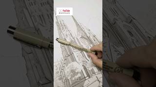Drawing Amazing St. Patrick's Cathedral in New York #shorts #drawing