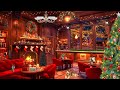 Snow Falling at cozy Christmas cafe ambience with Smooth Christmas Jazz music For Good Mood,Relaxing