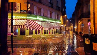 Walking in the Evening Rain | Jan. 2023|Bordeaux 4k France| ASMR Rain sounds for sleeping