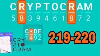 CRYPTOGRAM Word Logic Puzzles level 219 220