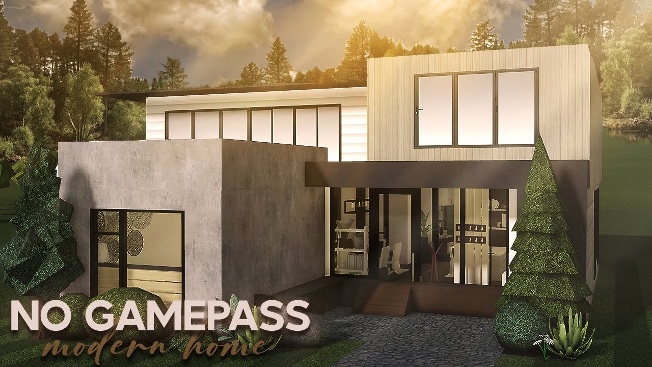 No Gamepass Modern Home Roblox Bloxburg House Build Speedbuild