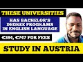 STUDY IN AUSTRIA|BACHELOR'S DEGREE PROGRAMS IN ENGLISH LANGUAGE