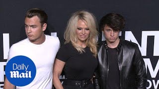 Pamela Anderson brings her sons to Saint Laurent in February - Daily Mail