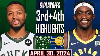 Milwaukee Bucks Vs Indiana Pacers 3rd, 4th Qtr Highlights | Game 5 | Apr 30 | 2024 NBA Playoffs