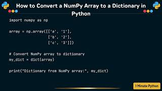 How to Convert a NumPy Array to a Dictionary in Python