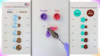 Color Mixing That Will Blow Your Mind 😍 Aqua Gold, Coffee, Purple, Red, Aqua Green, Brunt Umber
