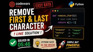 CodeWars Python Kata — Remove First and Last Character in 1 Line 🚀