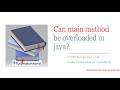 can we overload main method in java with example? | java interview questions