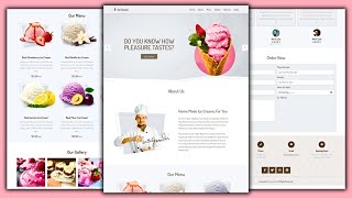 Responsive Ice Cream Website Design HTML, CSS and JavaScript