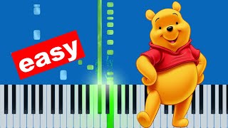 Winnie The Pooh Theme Song (Slow Easy) Piano Beginner Tutorial