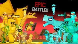 THE EPIC BATTLE - DIAMOND AND GOLD MONSTER SCHOOL - WATCH THE SURPRISING ENDING