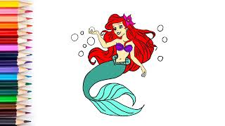 Hoe Teken Je Ariel? | HOW TO DRAW THE LITTLE MERMAID? Zo teken je een zeemeermin! (In stappen)
