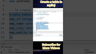 How To Create A Table In Mysql Sql Tutorials For Beginners Sql ...