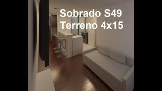 Sobrado S49 - 4x15 - 2 quartos (1 suíte), jardim de inverno, 1 vaga , cozinha americana, sala, ...