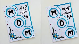 Easy & Beautiful white paper Mother's Day Card making|DIY How to make Birthday greeting Card for mom