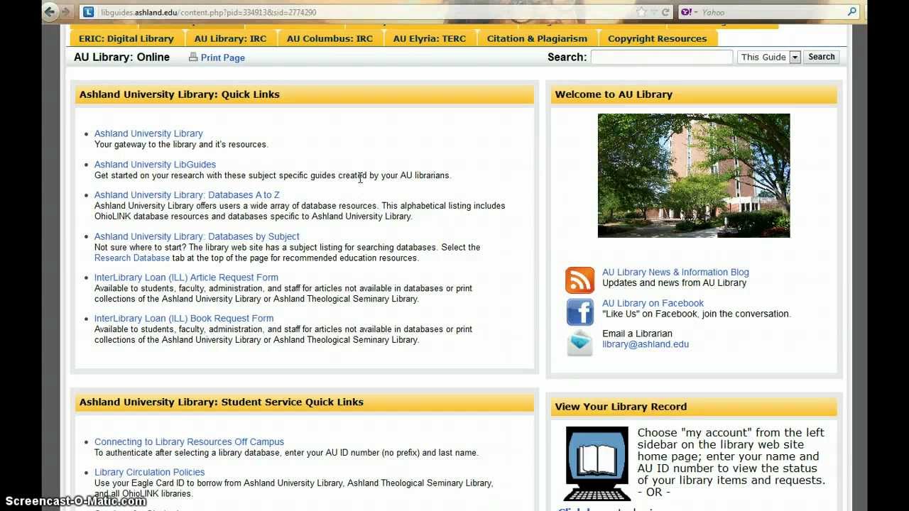 Course Libguide Overview Youtube