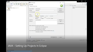 JAVA - Setting Up Projects In Eclipse