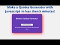 How to make a random quotes generator in Javascript #JSProjects 1