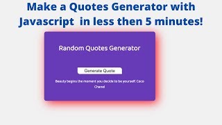 How to make a random quotes generator in Javascript #JSProjects 1