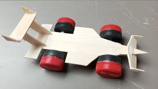 How To Make A Formula Racing Car With Popsicle Sticks ✓ How To Make A speedy car.