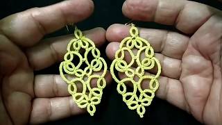 377-Shuttle tatting#74, Beautiful ear rings(Hindi/Urdu)