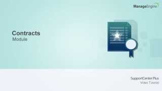 Contracts Management in SupportCenter Plus