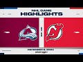 NHL Highlights | Avalanche vs. Devils - December 8, 2024