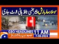 Rain Emergency Alert! Severe Weather Update | Geo News 11AM Headlines | August 7, 2024