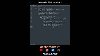 Leetcode 275. H-Index II in Python | Python Leetcode | Python Coding Tutorial | Python Coding ASMR