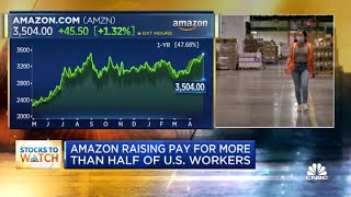 Amazon to raise pay for more than half of U.S. workers