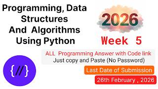 Programming, Data Structures And Algorithms Using Python |Week 5 Programming Answers 2026|Code Link