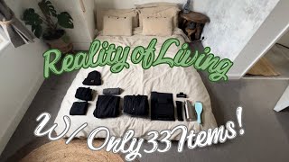 EXTREME MINIMALISM| Living w/ Only 33 Possessions| Pro's & Con's to Being an Extreme Minimalist!