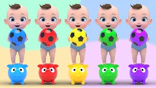 Color Balls Song! | Five Little Monkeys Jumping On The Bed Nursery Rhymes | Baby & Kids Songs