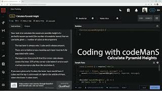 Codewars 6 kyu Calculate Pyramid Height Javascript