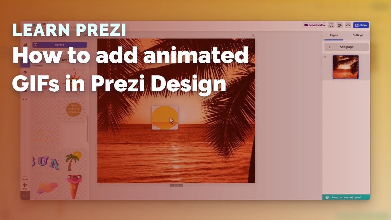 How To Add Animated Gifs In Infographics Prezi Design Youtube