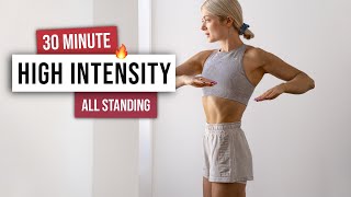 30 MIN CARDIO HIIT Workout - ALL STANDING - No Equipment, No Repeat, Hight Intensity Home Workout