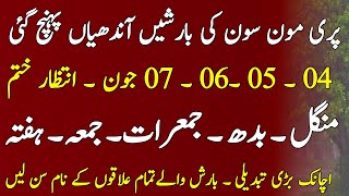 Next 3 days Weather Update| Rains and Duststorm expected| All Cities Name| Pakistan Weather Report