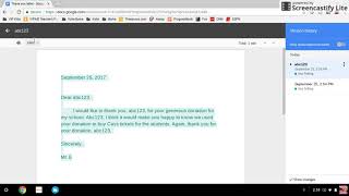 Find and replace, version history for google docs