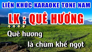 Liên Khúc Karaoke QUÊ HƯƠNG Nhạc Sống Khánh My | Tone Nam Dễ Hát Nhất