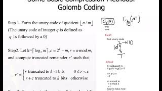 Golomb coding. explained with example.