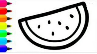 #суретсалу #Bolalar uchun Tarvuz rasm chizish/Drawing Watermelon for kids/Рисование Арбуз для детей