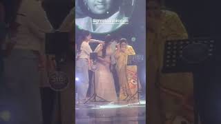 2 legends on stage #shreyaghoshal  #kschithra ❤️❤️ But don't forget #latamangeshkar Ji on screen 😇