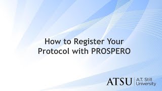 How to Register Your Protocol With PROSPERO