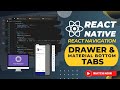 React Native - Drawer and Material Bottom Tab Navigators using React Navigation 5.x