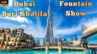 Dubai 🇦🇪 Burj Khalifa Lake Dubai Fountain Show 2023 [ 4K ] Full Walking Tour