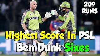 Ben Dunk Sixes | Lahore Qalandars Highest Score in PSL | PSL 2020 | Sports Central | PSX|MB2