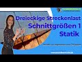 Schnittgrößen [dreieckige Streckenlast] - Auflagerkräfte (1/3) - Für Techniker, Meister und Azubis!